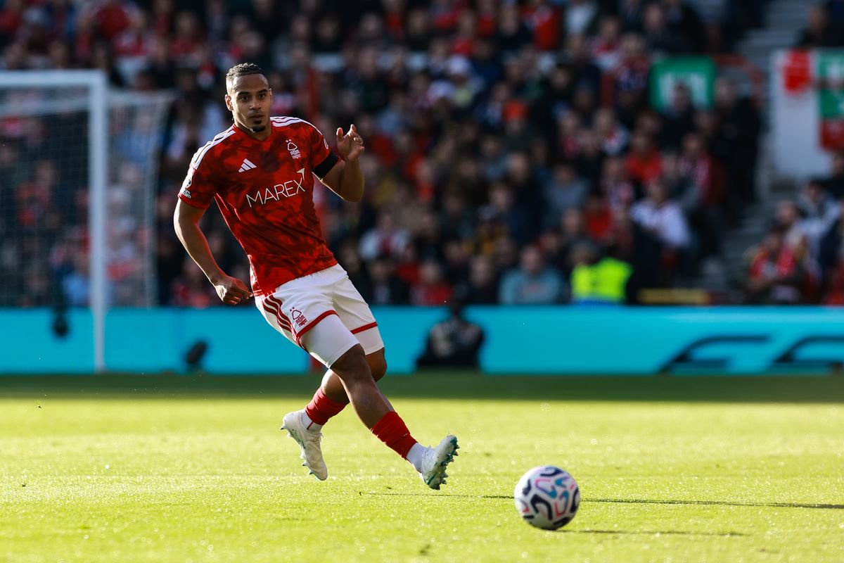 Murillo in action for Nottingham Forest against Arsenal