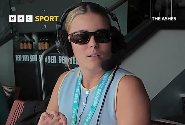 Alex Hartley apologised for being 'very grumpy' on BBC TMS' coverage of the Ashes in Adelaide, saying she had 'come on my period'
