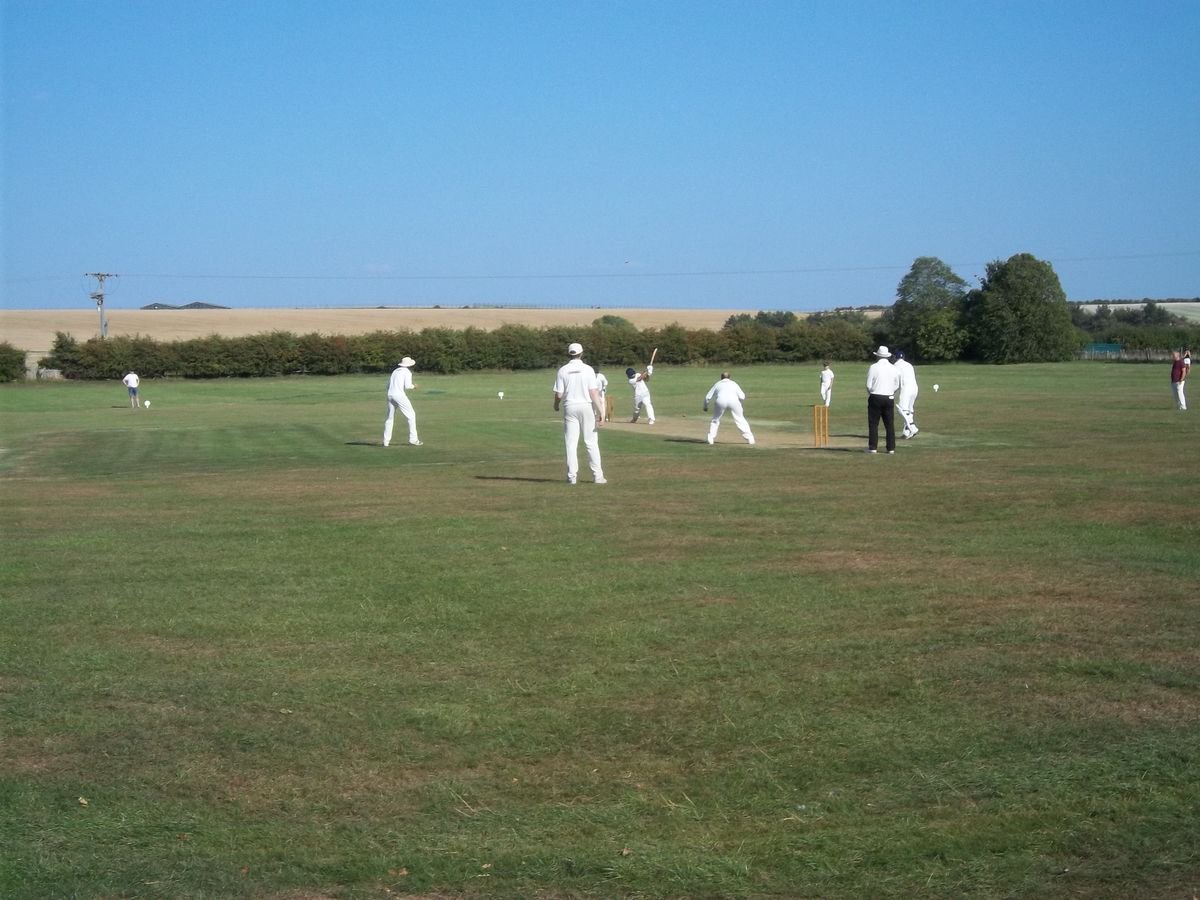 Cricket club members playing