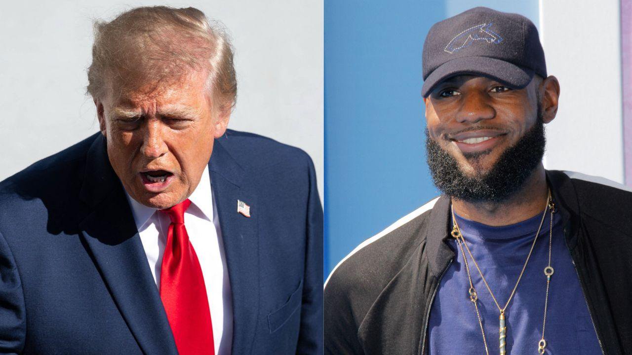 Split image of Donald Trump and LeBron James.