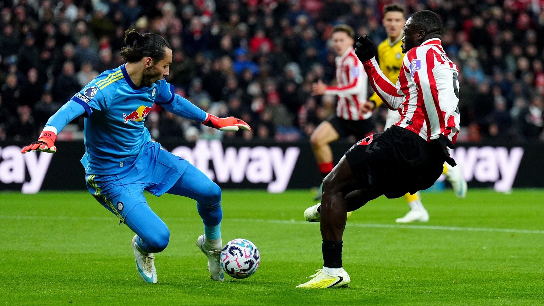 James Trafford saves a shot from Brian Brobbey