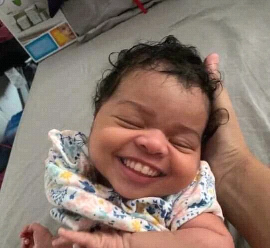 See Photos of the cute baby girl born with a full set of teeth.