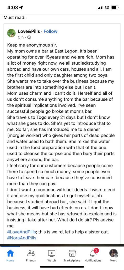 My Mother Uses Dead Body’s Water To Prepare Food In Her Restaurant – Lady Reveals