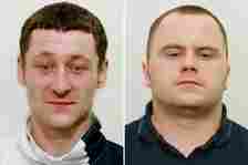 L-R John Russell of Northcote Way, Bulwell, and Michael McNee of no fixed address, both jailed for conspiracy to murder the Stirlands.