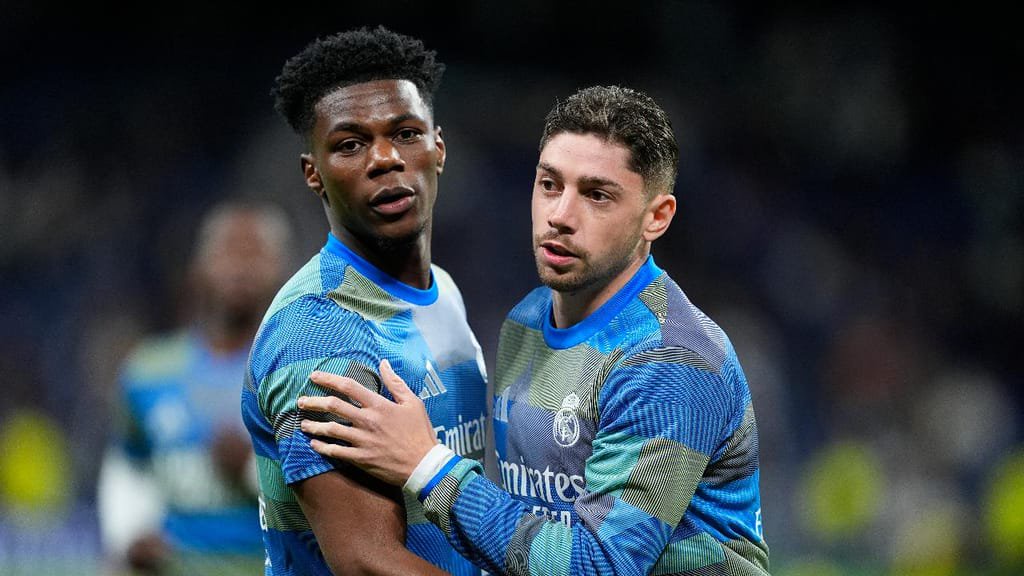 Valverde e Tchouaméni no treino do Real Madrid (Oscar J. Barroso/Europa Press via Getty Images)