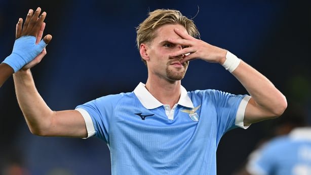 Kenneth Taylor of Lazio celebrates his goal during the Serie A match between SS Lazio and Parma Calcio at Stadio Olimpico on October 24, 2026 in Rome, Italy