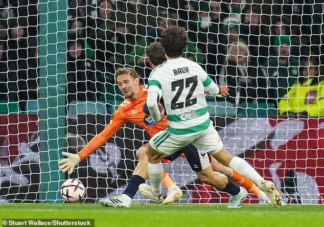 Midfielder Mika Baur got Celtic off to a dream start in the second half with a well-taken volley