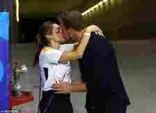 The pair shared an intimate moment by the tunnel after Germany's draw with Switzerland