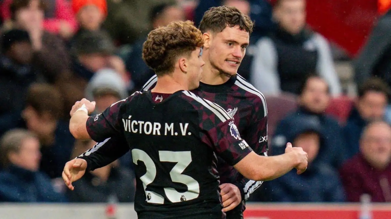 Liverpool attackers Victor Munoz and Florian Wirtz