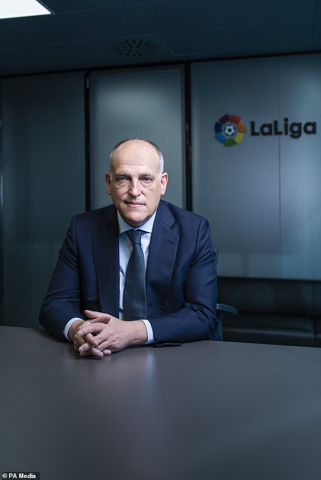 Real Madrid have demanded the resignation of LaLiga President Javier Tebas (The Playbook/PA)