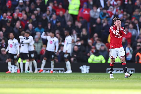 Mason Mount reacts after Man Utd concede a goal