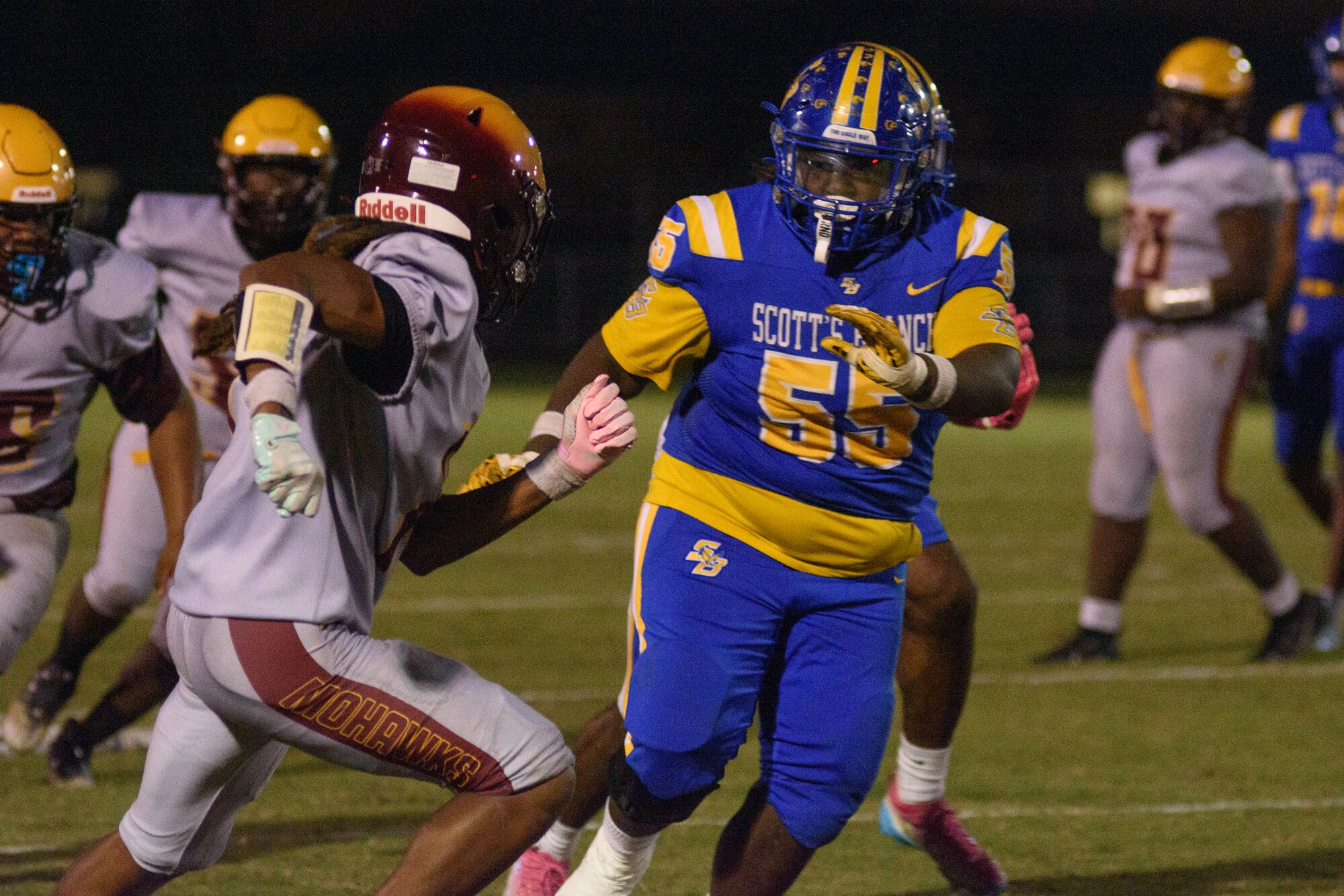 ABIGAIL PITTMAN / THE SUMTER ITEM.Scott’s Branch High School hosts Bethune-Bowman High for a football game on October 16, 2026 in Sumter, SC..