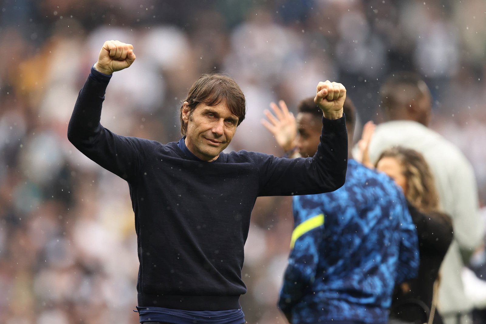LONDON, ENGLAND - MAY 15: Antonio Conte the manager / head coach of Tottenham Hotspur at full time of the Premier League match between Tottenham Hotspur and Burnley at Tottenham Hotspur Stadium on May 15, 2022 in London, United Kingdom. (Photo by James Williamson - AMA/Getty Images)