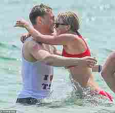 In July 2016, Tom Hiddleston was photographed frolicking in the surf with his lover while wearing a vest that was emblazoned with the message 'I Heart T.S.'