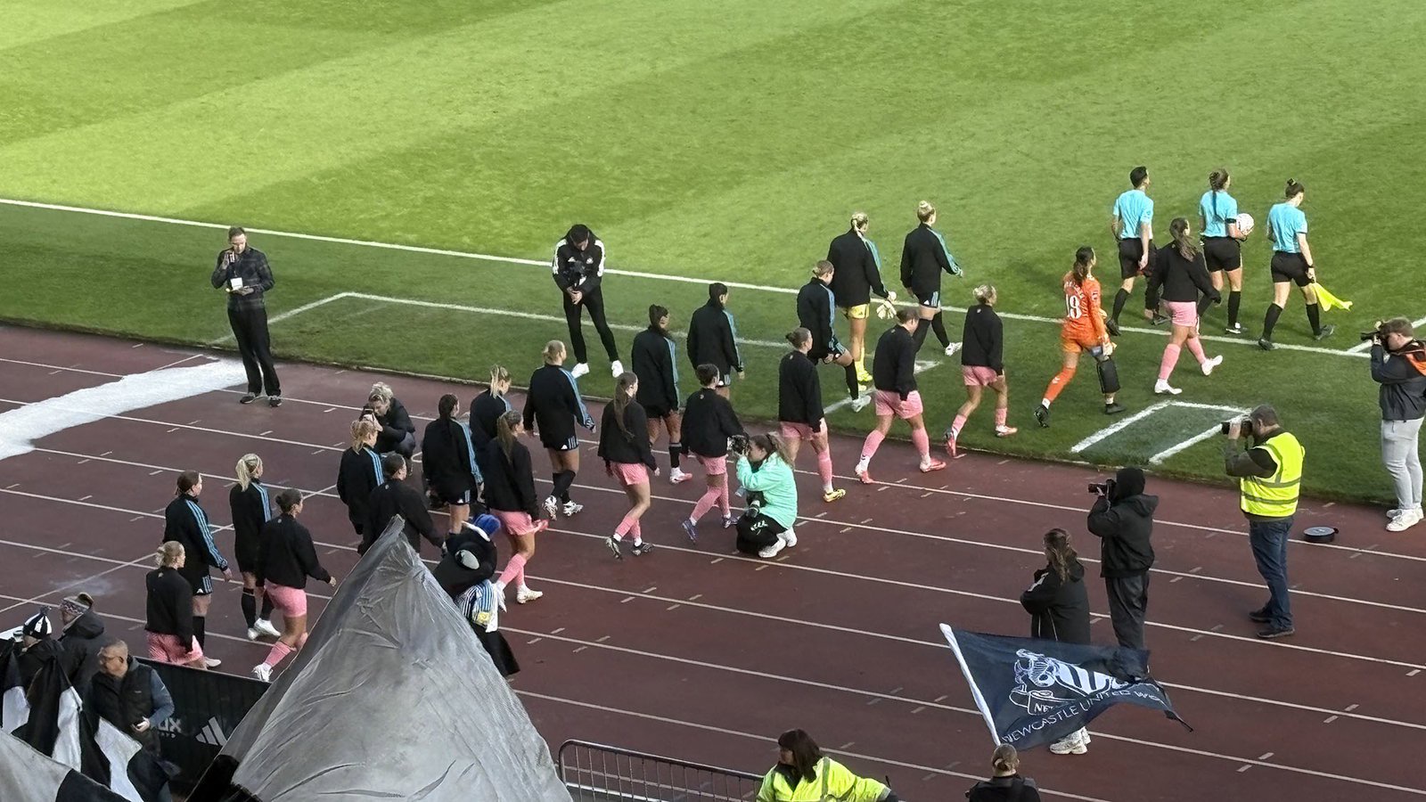 Teams Walking Out Newcastle United Women v Sunderland Women Subway Players Cup GIS
