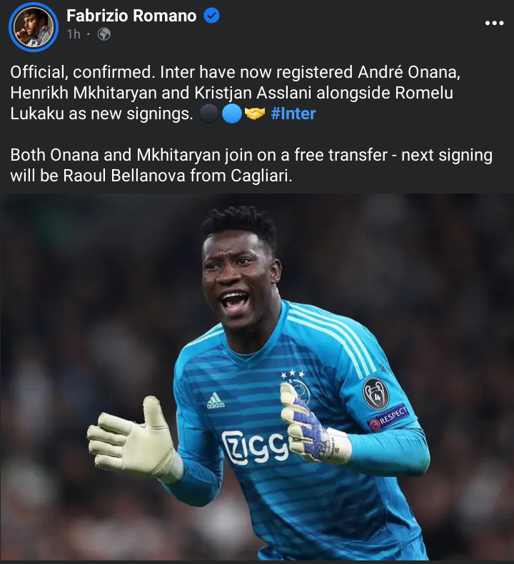 Done And Confirmed Transfer News This Evening With Medical Taking Place  Phillips Onana Martinez
