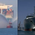 Reason tug boats spray water into the air when towing ship has left people shocked