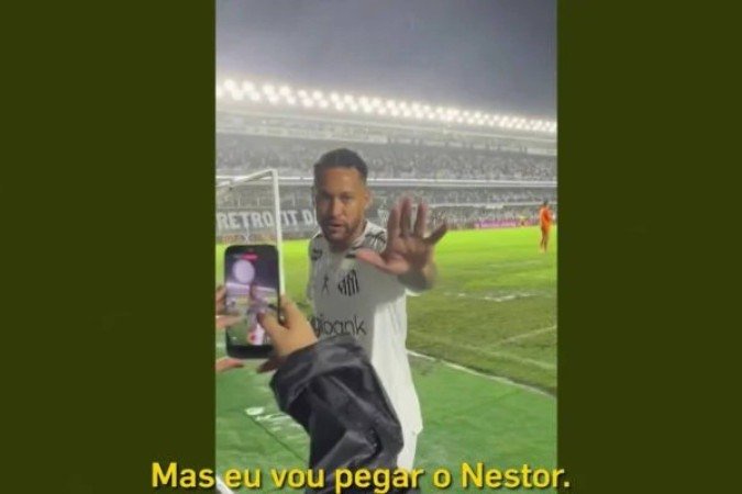 Neymar avisa que não vai deixar barato para Nestor a sua expulsão -  (crédito: Foto: Reproidução de TV (SporTv via rede social Ryanspfc7))