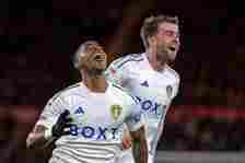 Crysencio Summerville of Leeds United is celebrating after scoring during the Sky Bet Championship match between Middlesbrough and Leeds United at ...