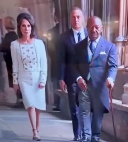 President of Gabon, Ali Bongo Ondimba, causes a stir at the coronation of King Charles III in London (video)