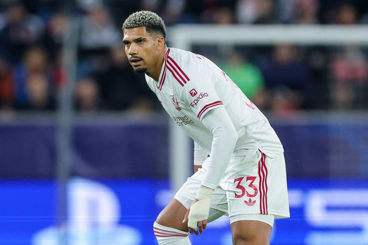 Ronald Araujo of Liverpool FC looks on during the UEFA Champions League 2026/2027 match against LASK 