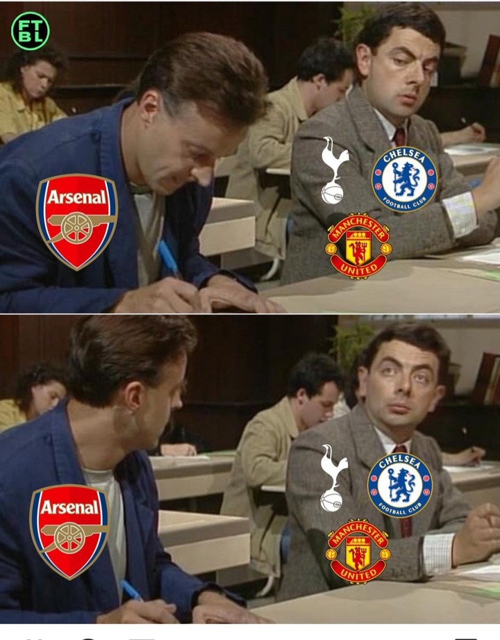 Two Hilarious Memes That Have Been Trending Online About Manchester United,  Chelsea fc And Arsenal Chezaspin