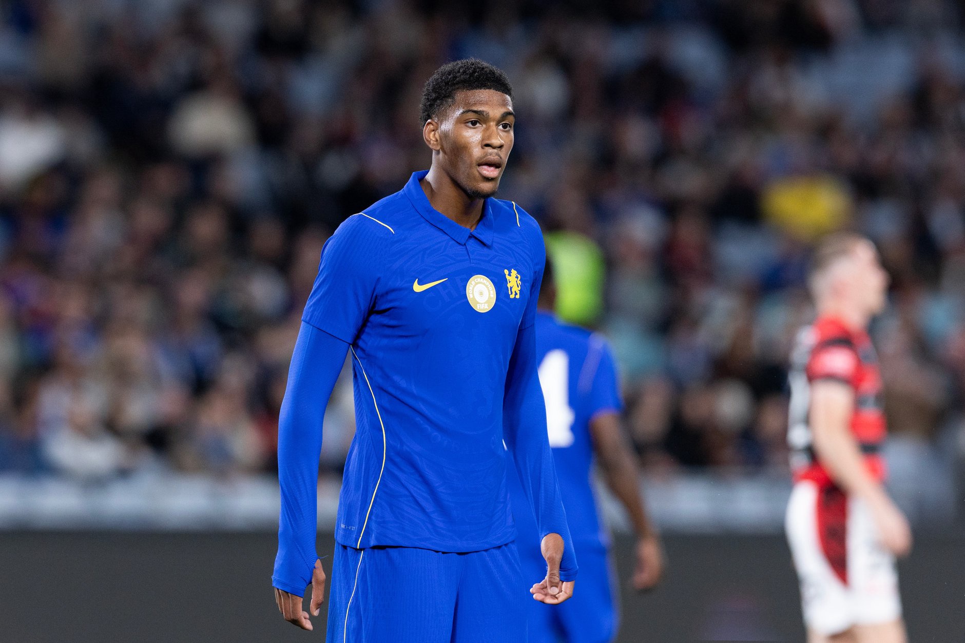 Josh Acheampong during a Chelsea game