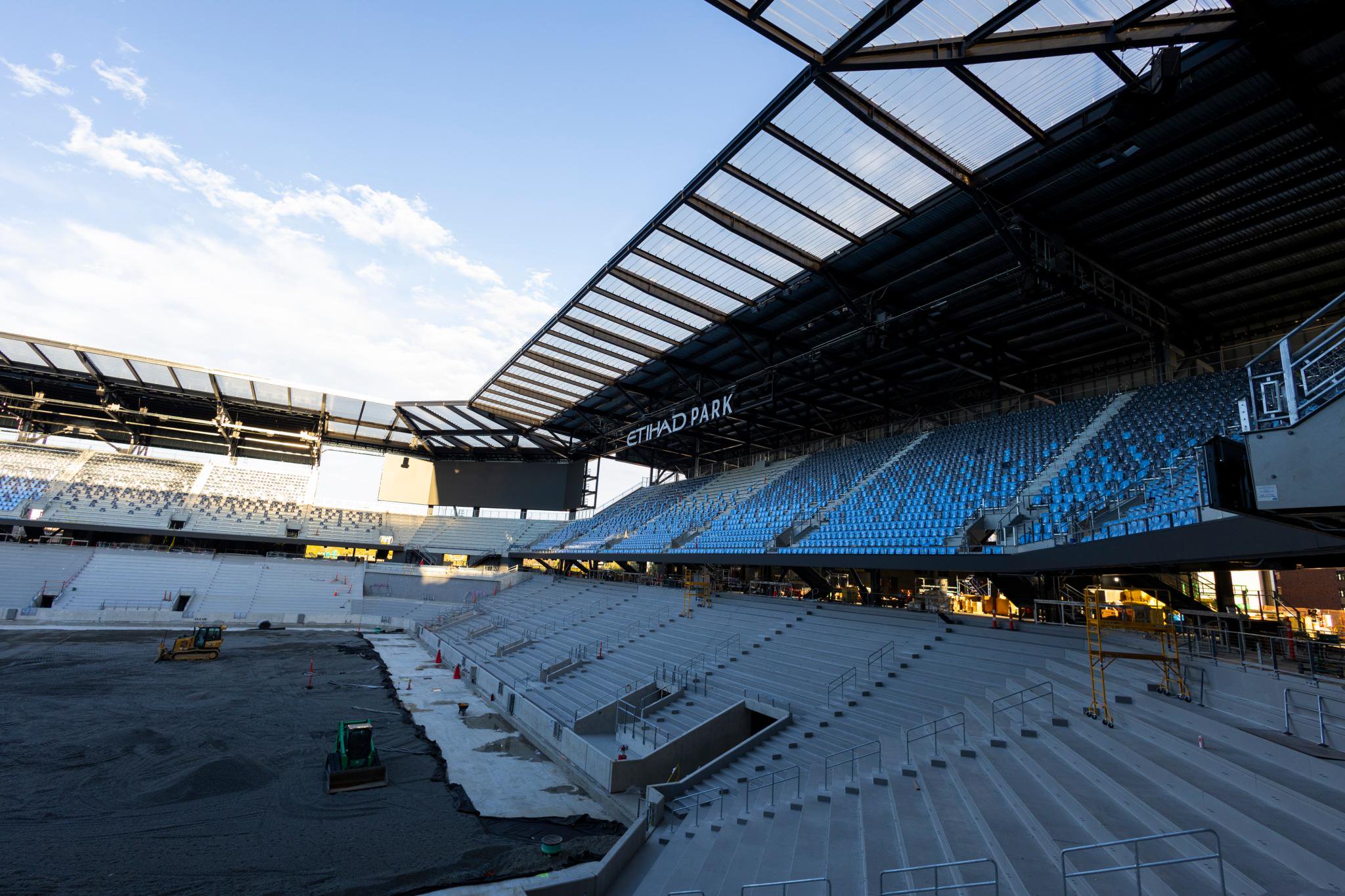 A view of the field and seating shown during a media tour of the new Etihad Park on Oct. 17, 2026 in Queens.