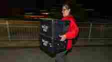 Getty Images Ballot boxes arrive at Thornaby Pavillion for the verification process to begin after polls close during local elections in England and Wales on May 02, 2024 in Thornaby on Tees, England.