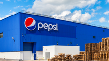 Pepsi (PEP) Factory in Samara, Russia. Pepsi logo on a blue warehouse.
