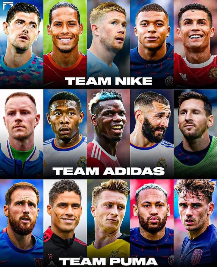 Top 5 World Class Players Sponsored By Nike, Adidas and Puma Chezaspin