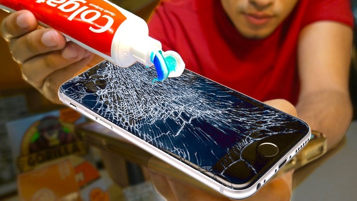 Does Toothpaste REALLY REMOVE Cracks On A Phone? Does Toothpaste Fix  Cracked Screens? Nail Polish?.. - YouTube