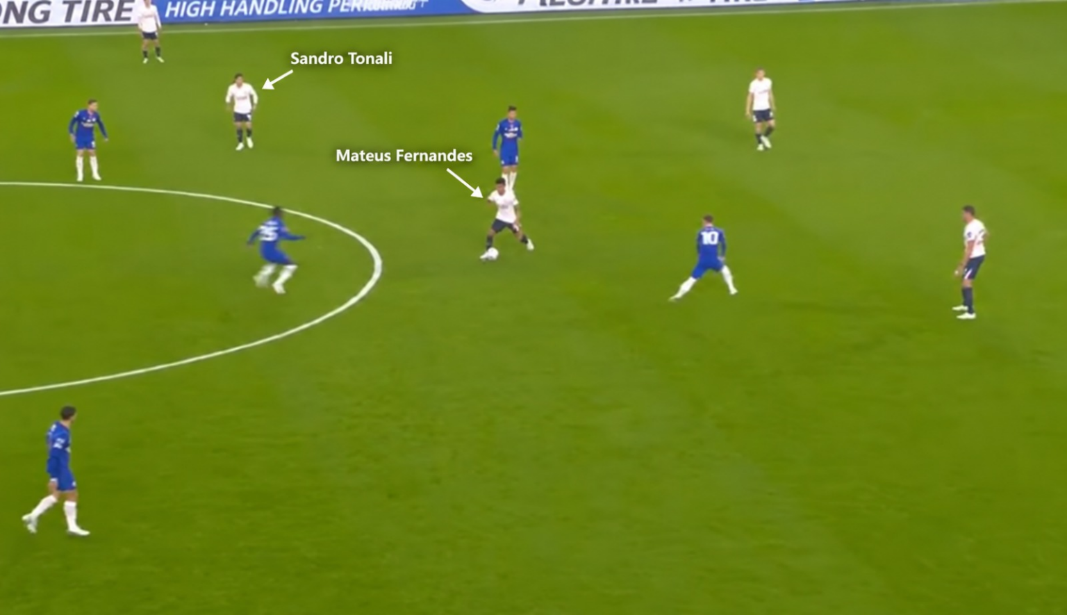 Tottenham midfield vs Chelsea Mateus Fernandes and Sandro Tonali
