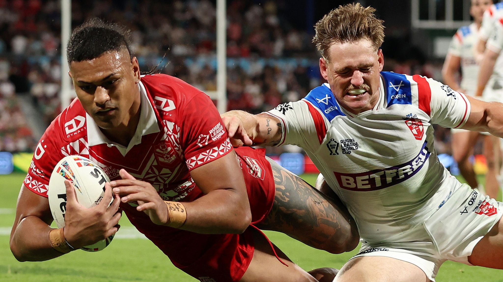 England were thrashed by Tonga in their opening game at the 2026 Rugby League World Cup