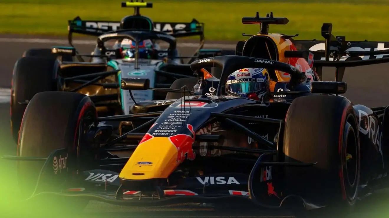 Max Verstappen ahead of Kimi Antonelli in free practice.