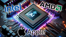 ai cpu with amd intel and apple logos