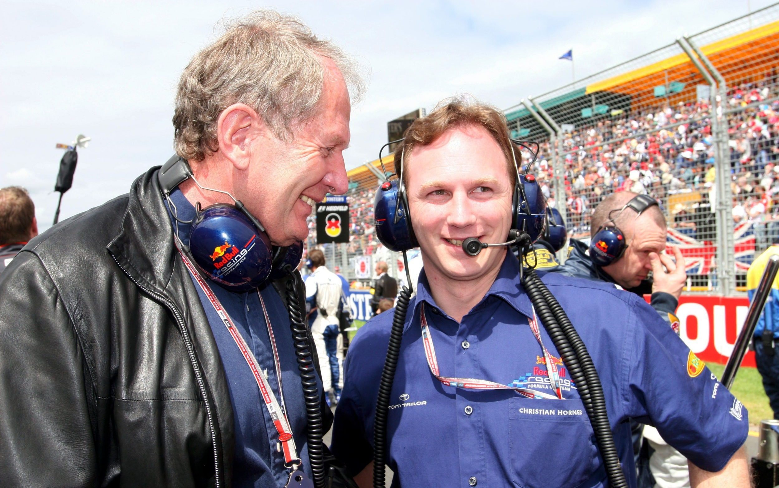 Red Bull Motorsport Consultant, and Christian Horner (GBR) Red Bull Racing Sporting Director on the grid. Formula One World Championship, Rd1, Australian Grand Prix, Race Day, Albert Park, Melbourne, Australia, 6 March 200