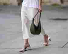 A woman wearing a slip skirt
