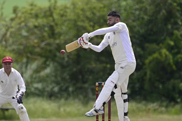 Gulraiz Khan batting for Bretton against Nassington. Photo David Lowndes.