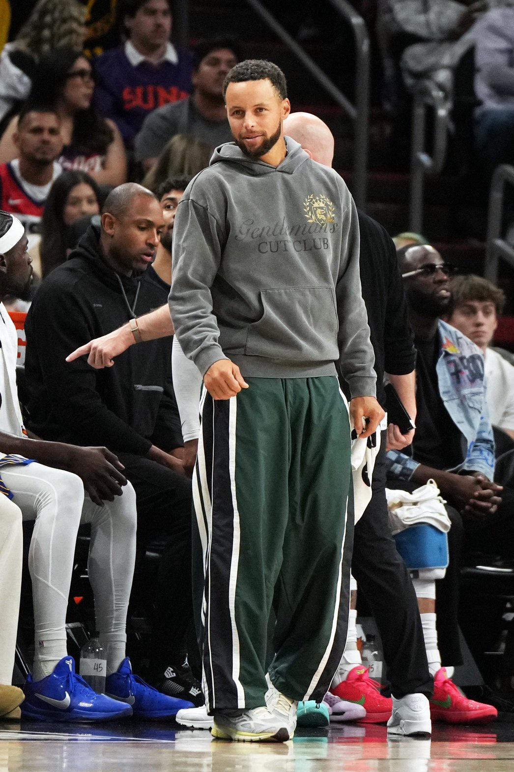 Oct 24, 2026; Phoenix, Arizona, USA;  Golden State Warriors guard Stephen Curry (30) against the Phoenix Suns in the second half at Mortgage Matchup Center.  Mandatory Credit: Rick Scuteri-Imagn Images
