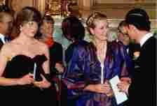 GREAT BRITAIN - MARCH 09:  Lady Diana Spencer (later to become Princess Diana) with Prince Charles, Prince of Wales and Princess Grace of Monaco at Goldsmiths Hall, London, attending a fund-raising concert and reception in aid of the Royal Opera House  (Photo by Tim Graham Photo Library via Getty Images)