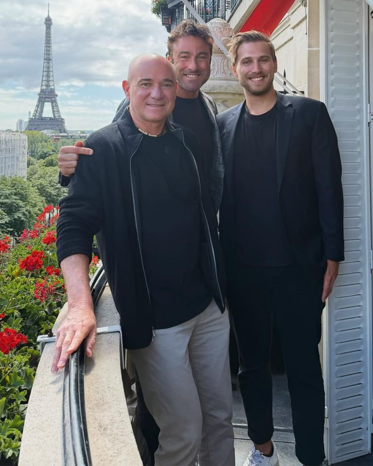 Andre Agassi, Justin Gimelstob and Jaden AgassiCredit: Andre Agassi/Instagram