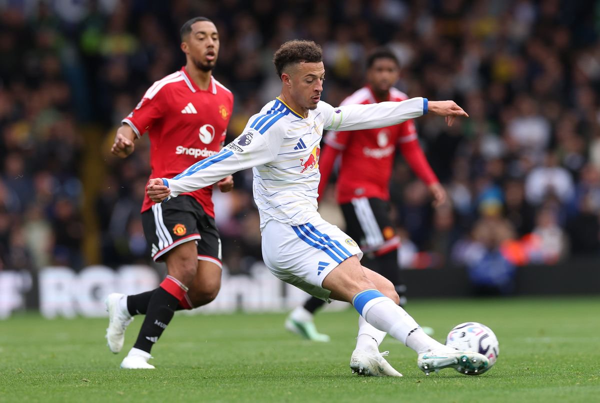 Ethan Ampadu during Leeds United's draw with Manchester United