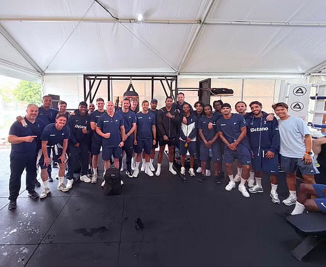 Although it was an intense trip with no distractions, the Spurs squad met with Anthony Joshua