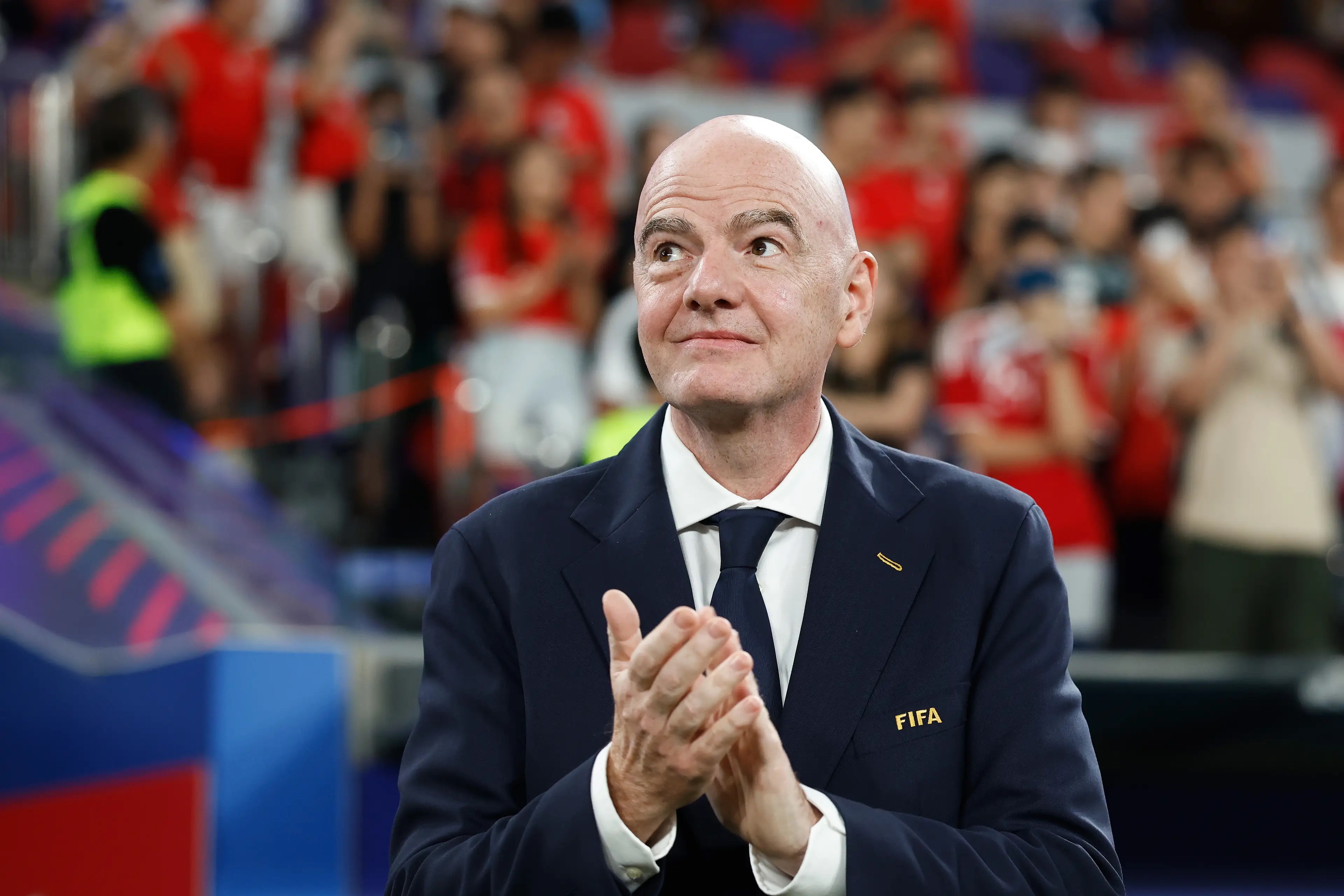 The FIFA president apologised over plans to sell off a stake of the World Cup (Yu Chun Christopher Wong - FIFA/FIFA via Getty Images)