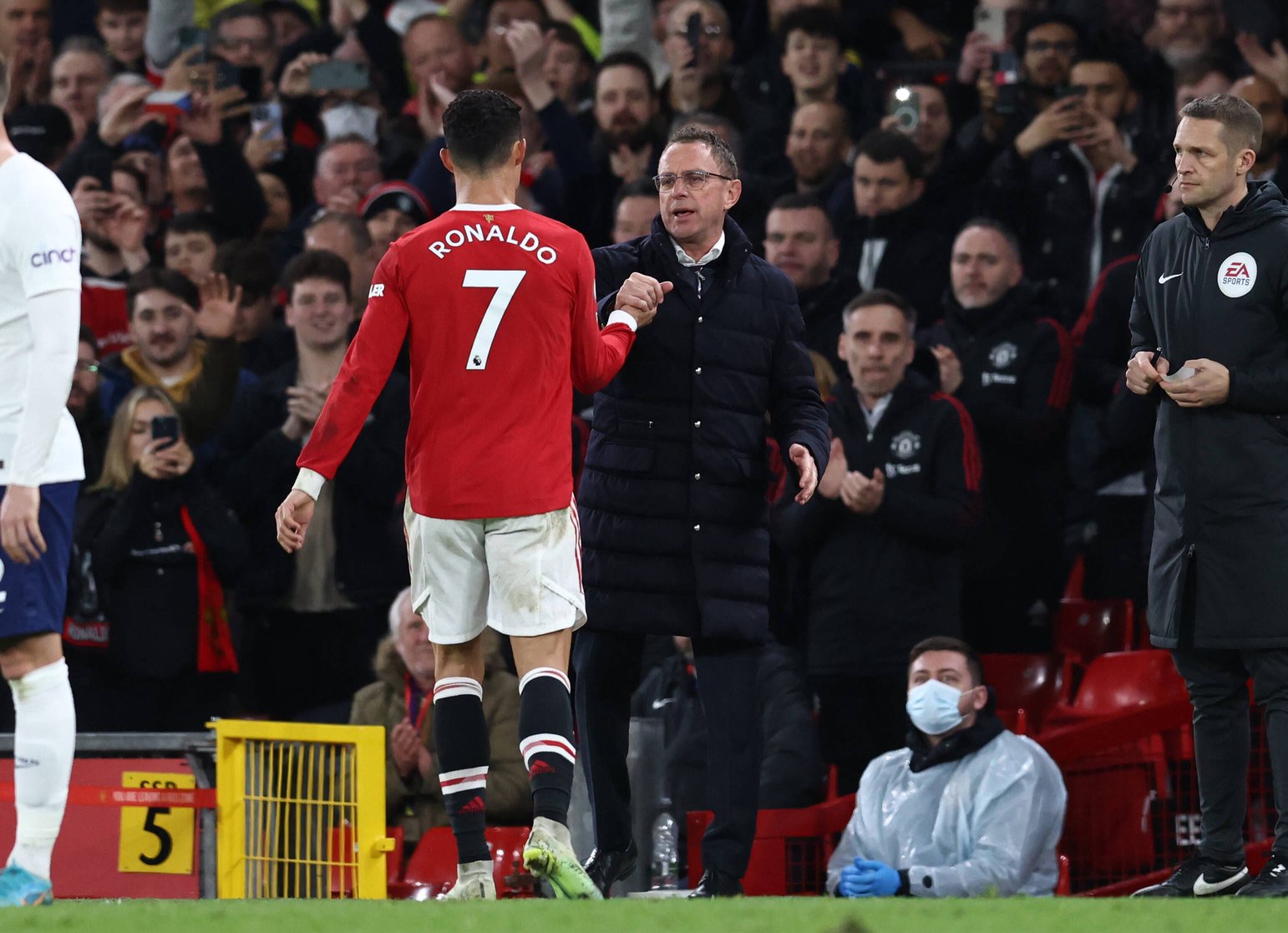 Ralf Rangnick und Cristiano Ronaldo bei Manchester United