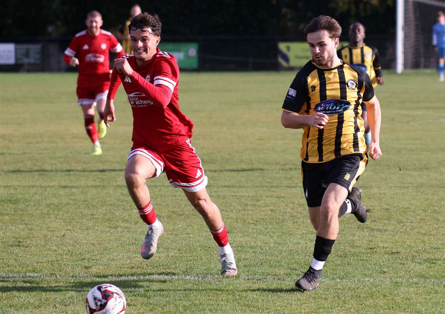Match action from Haverhill Rovers’ 3-0 defeat to Stowmarket Town. Picture: Richard Marsham