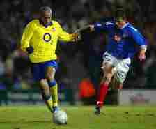 The defender competing for the ball against Thierry Henry back in 2004