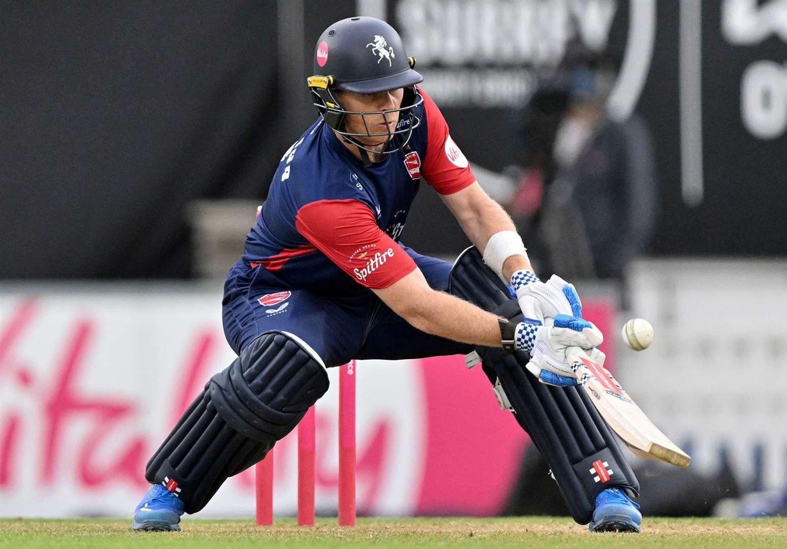 Kent Spitfires skipper Sam Billings helped guide his team to an emphatic eight-wicket win at Surrey. Picture: Keith Gillard
