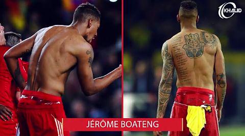 Boateng before and after getting a tattoo 